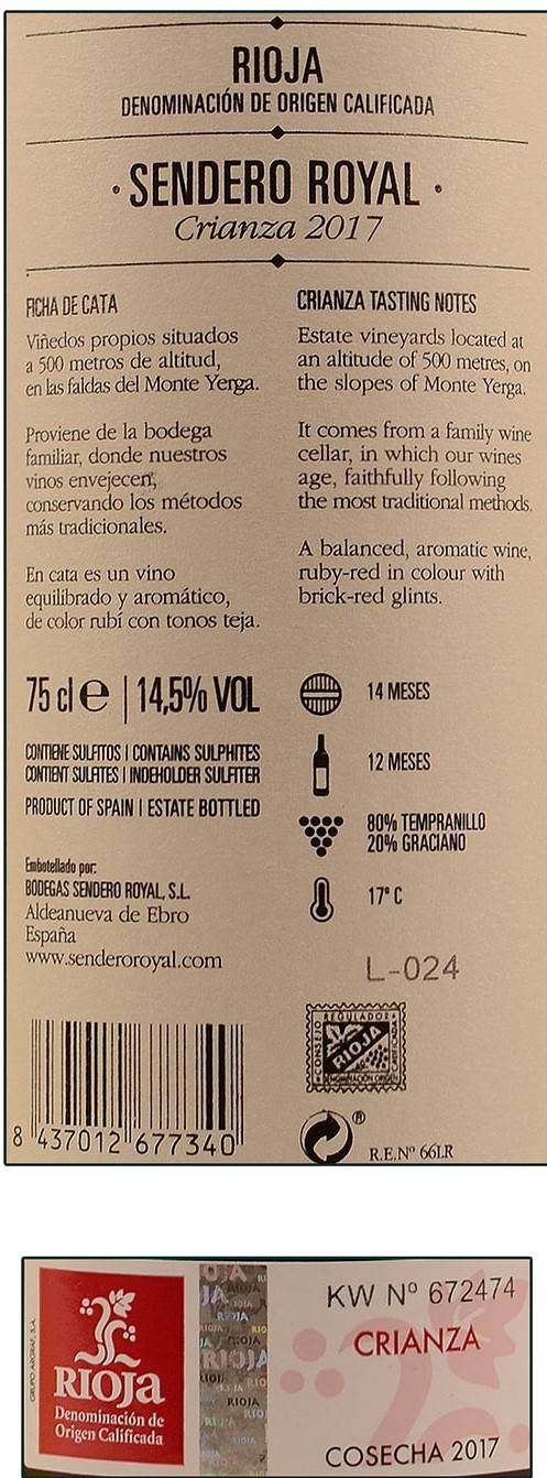 Etiketa Rioja Crianza