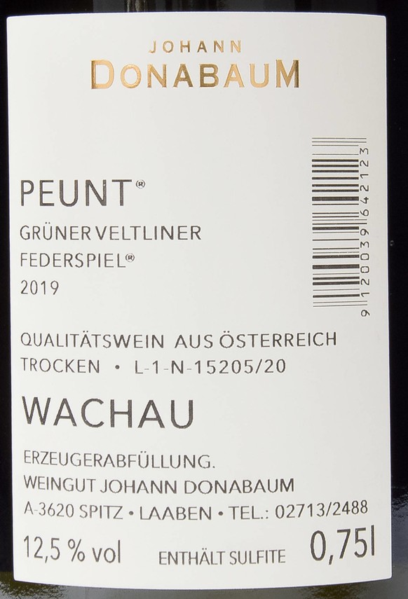 Etiketa Grüner Veltliner Federspiel PEUNT