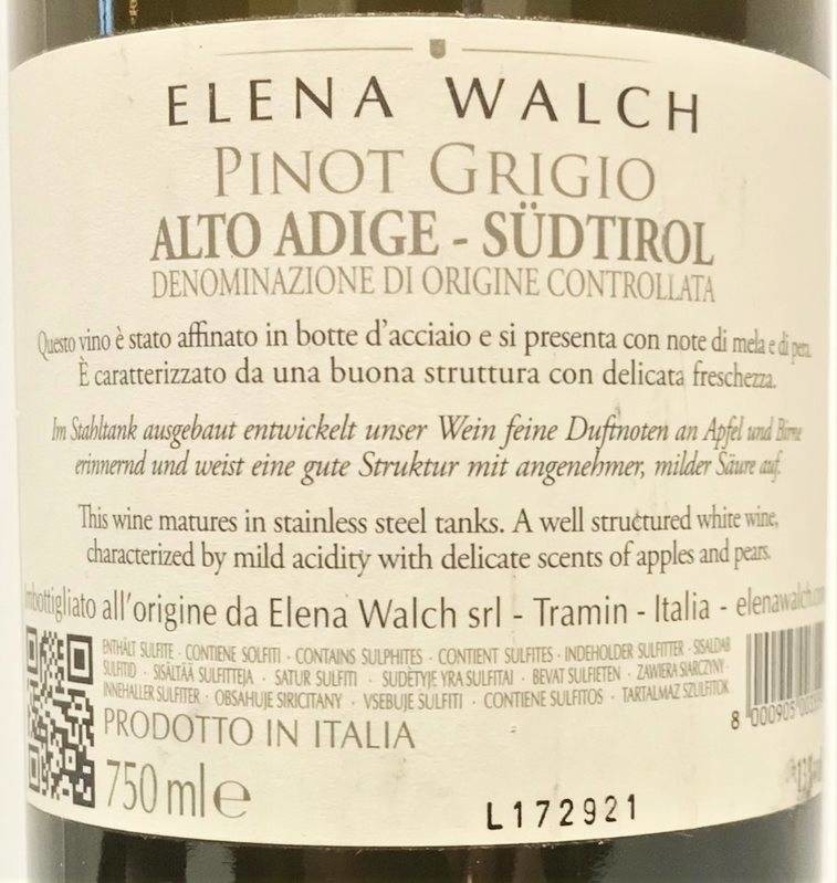 Etiketa Pinot Grigio 