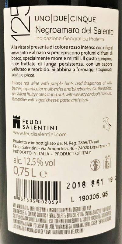 Etiketa 125 Negroamaro del Salento 
