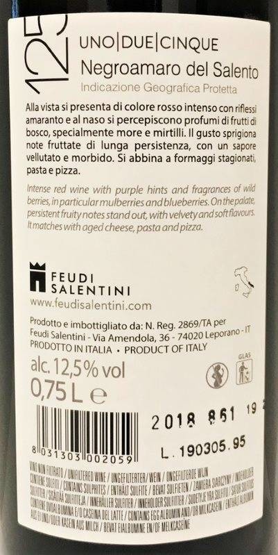 Etiketa 125 Negroamaro del Salento 