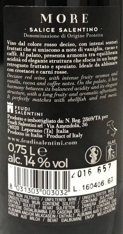 Etiketa More Salice Salentino