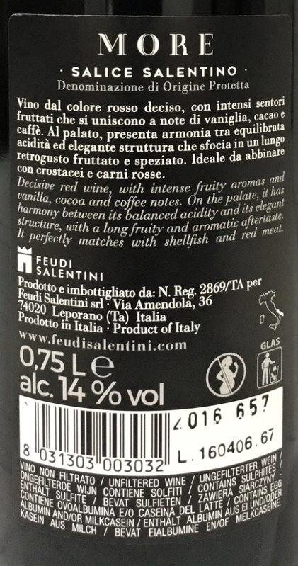 Etiketa More Salice Salentino