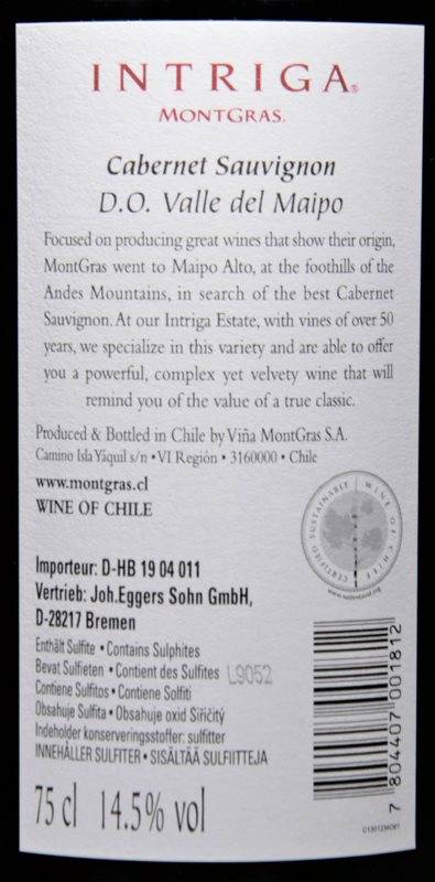 Etiketa Cabernet Sauvignon Intriga