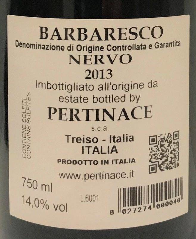 Etiketa Barbaresco Nervo 