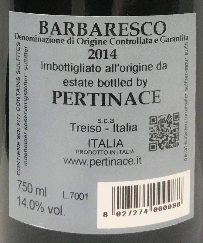 Etiketa Barbaresco 