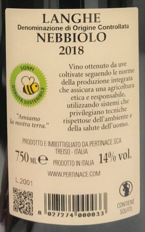 Etiketa Langhe Nebbiolo 