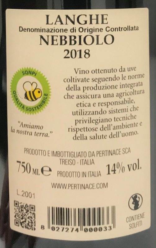 Etiketa Langhe Nebbiolo 