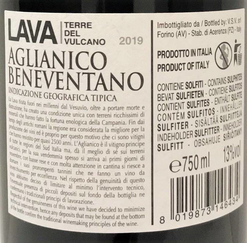 Etiketa Aglianico Beneventano, Lava