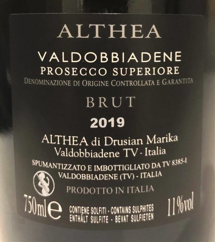 Etiketa Prosecco Valdobbiadene Superiore