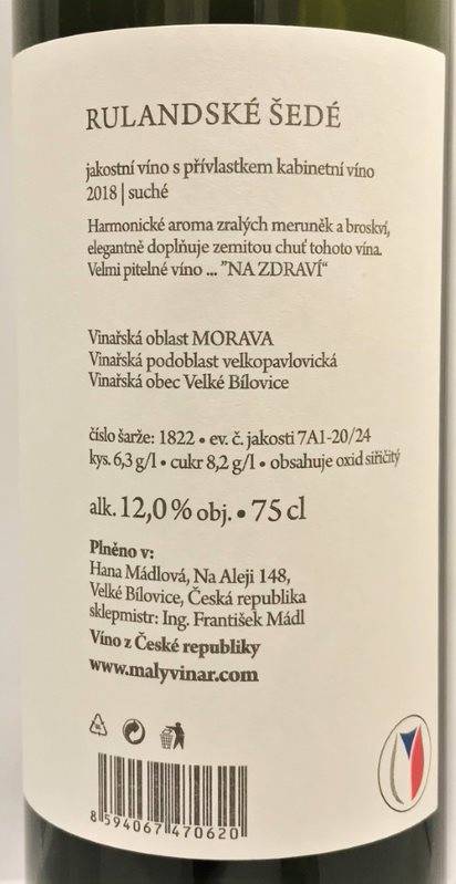 Etiketa Rulandské šedé