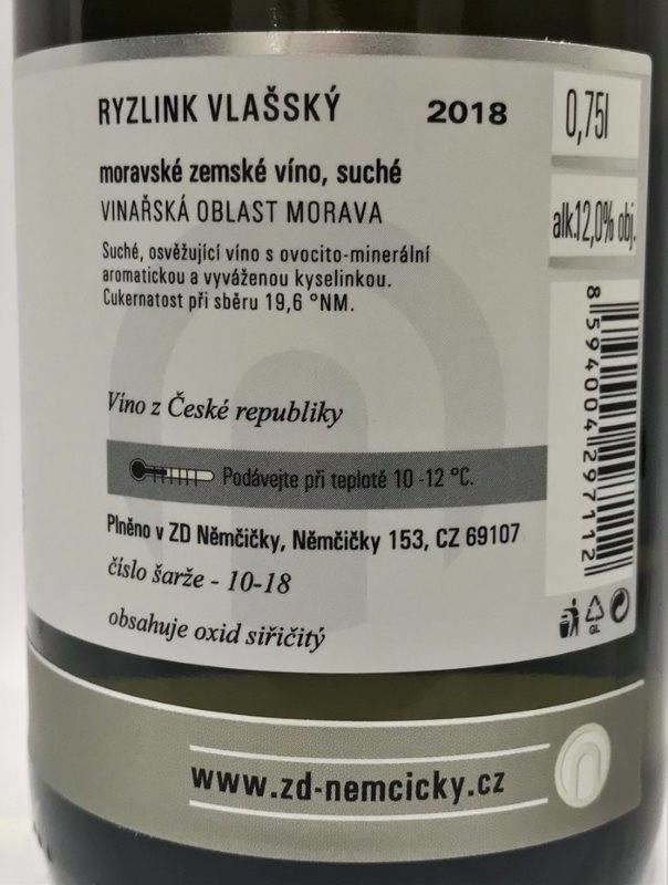 Etiketa Ryzlink vlašský