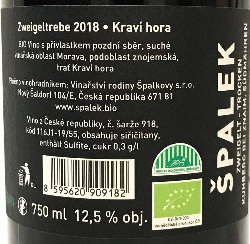 Etiketa Zweigeltrebe