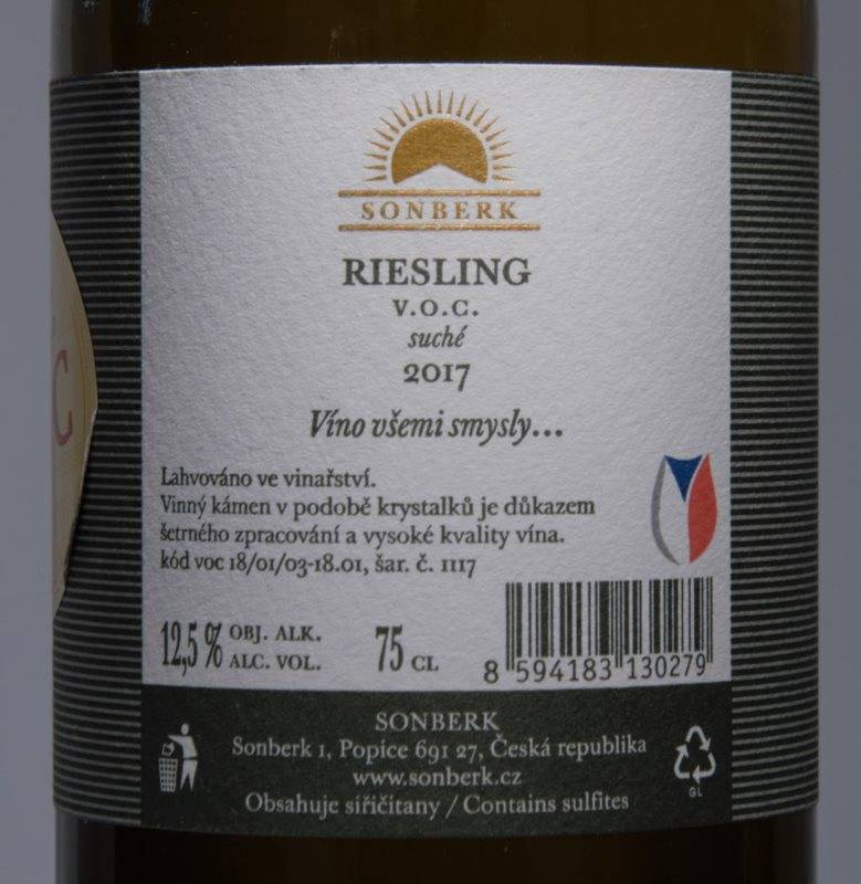 Etiketa Riesling Velký Sonberk