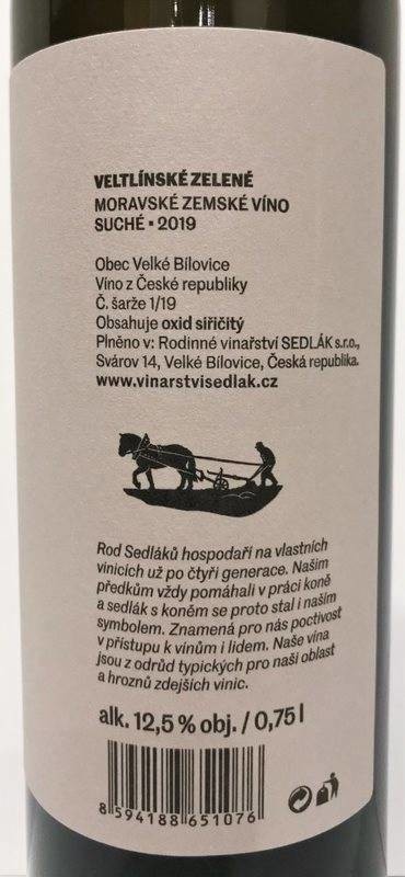 Etiketa Veltlínské zelené