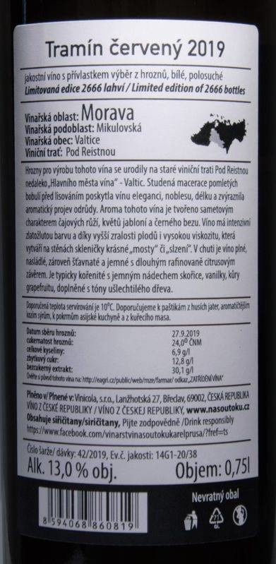 Etiketa Tramín červený