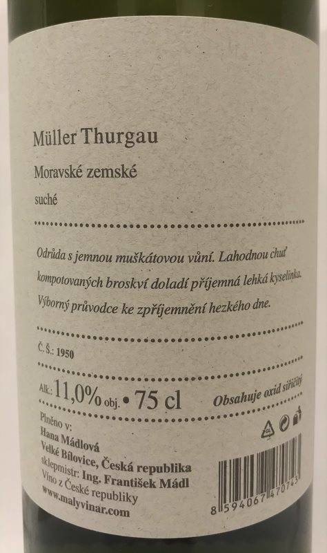 Etiketa Müller Thurgau Classic