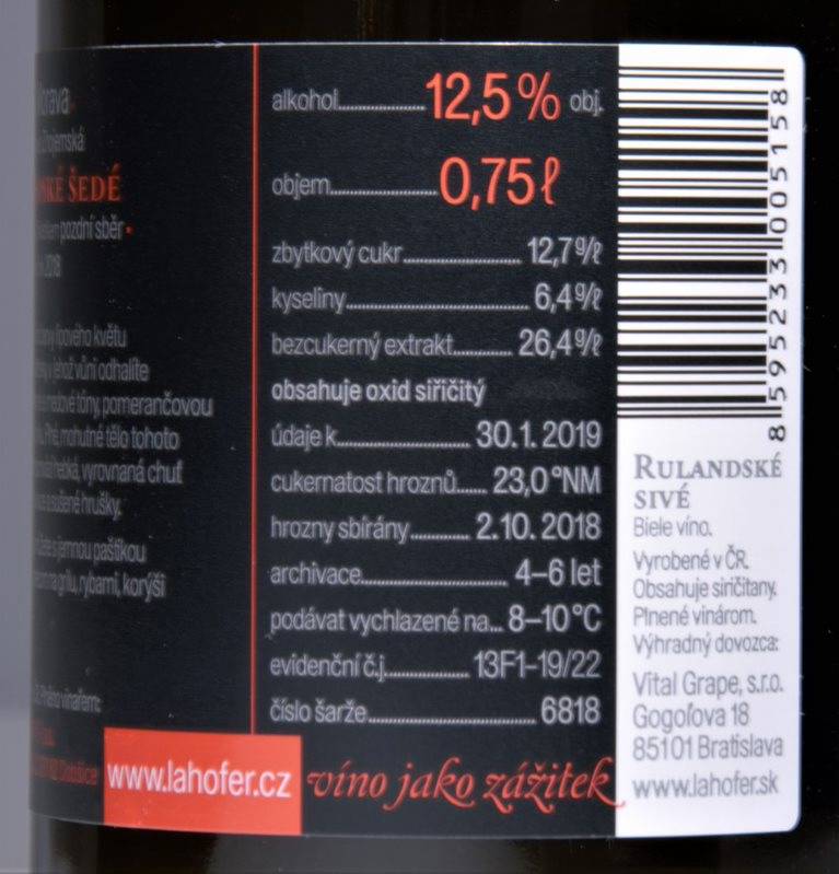 Etiketa Rulandské šedé