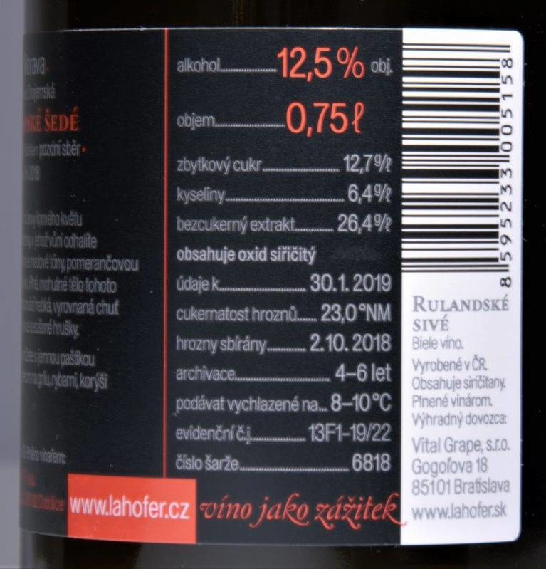 Etiketa Rulandské šedé