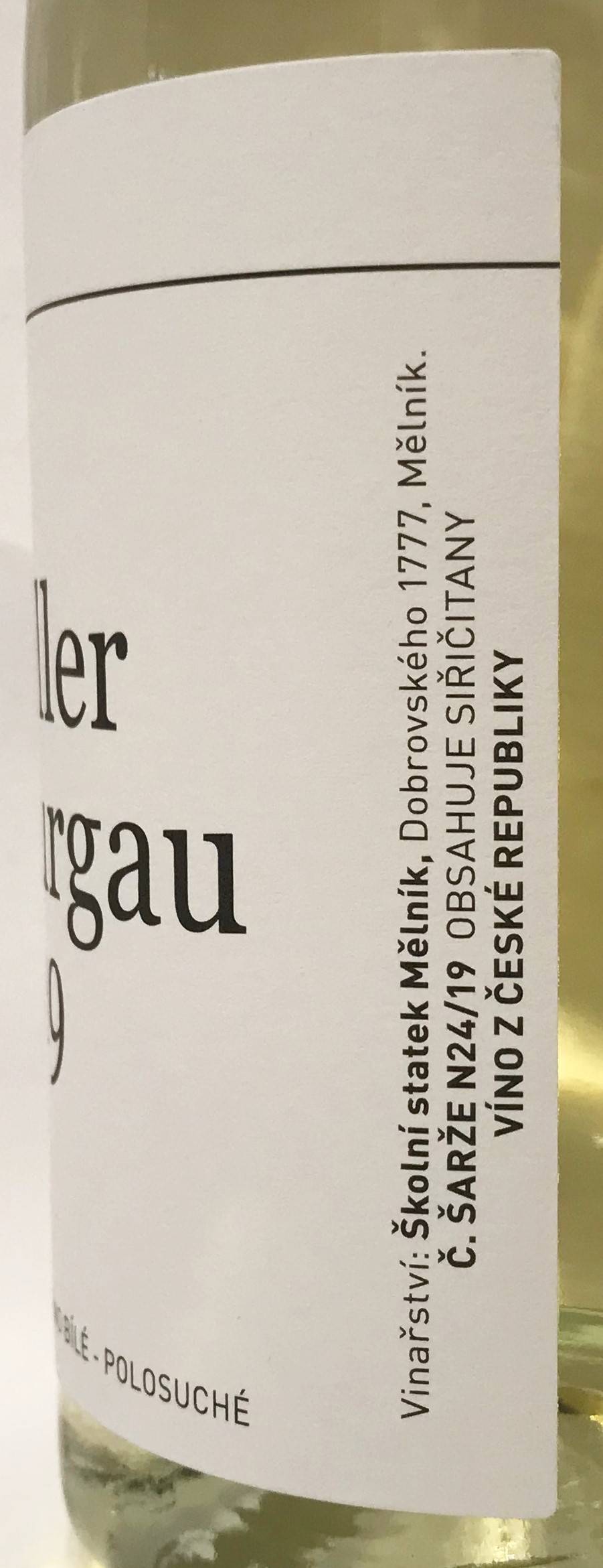 Etiketa Müller Thurgau