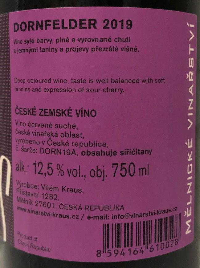 Etiketa Dornfelder