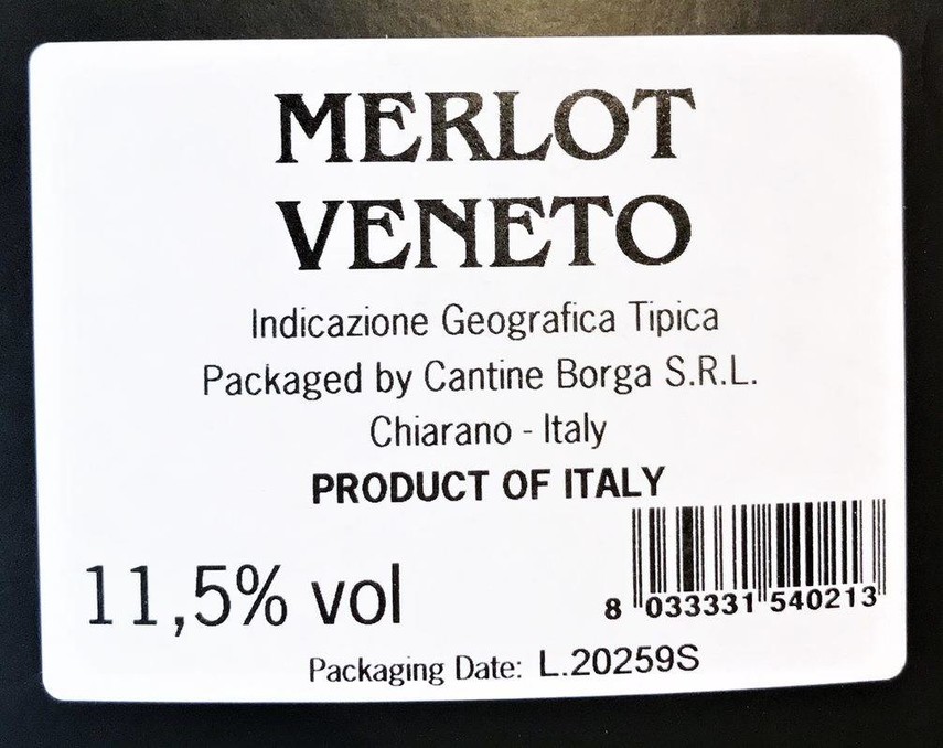 Etiketa Merlot-bag in box