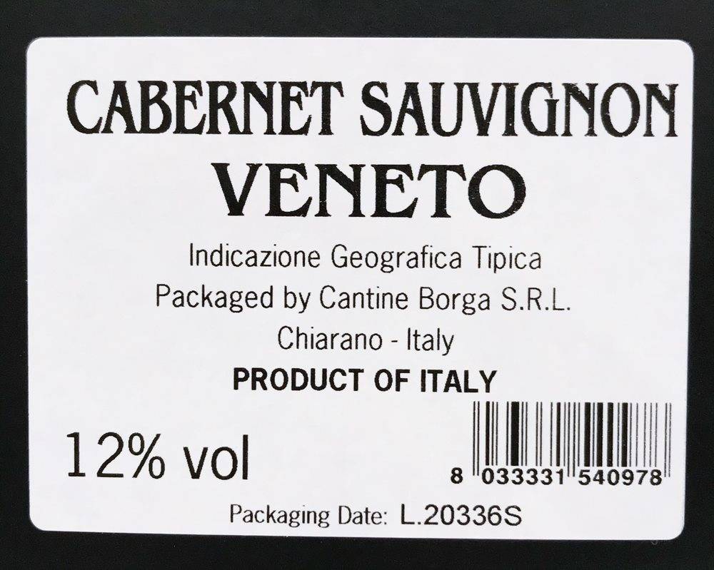 Etiketa Cabernet Sauvignon-bag in box