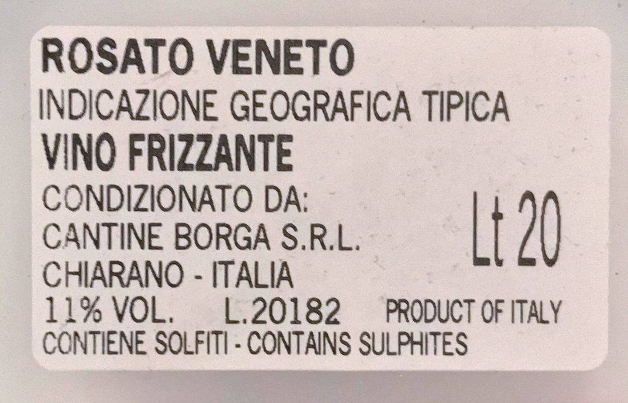 Etiketa Rosato Frizzante KEG