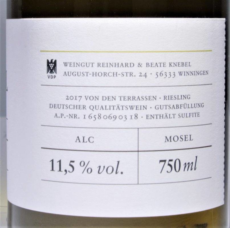 Etiketa Riesling von den Terrassen