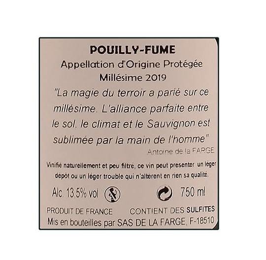 Etiketa Pouilly Fumé Sauvignon blanc