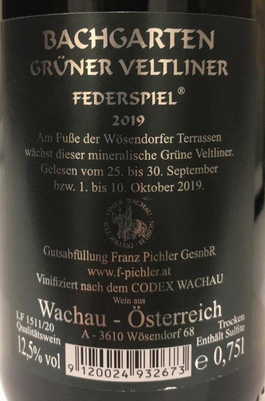 Etiketa Grüner Veltliner Bachgarten