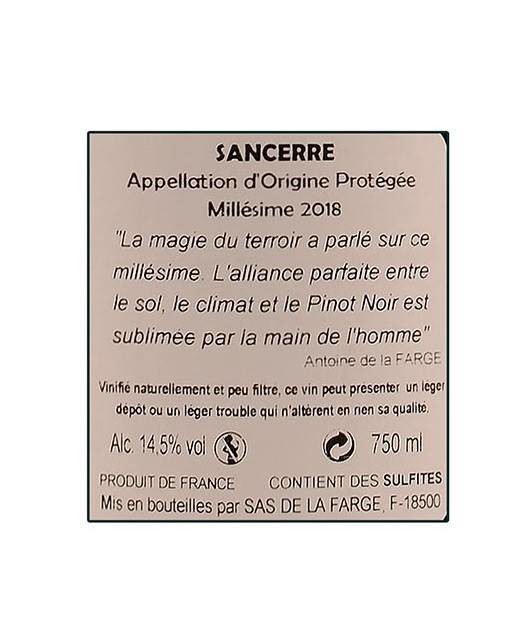 Etiketa Sancerre Rouge Pinot noir
