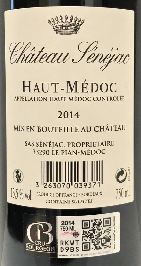 Etiketa Château Sénéjac