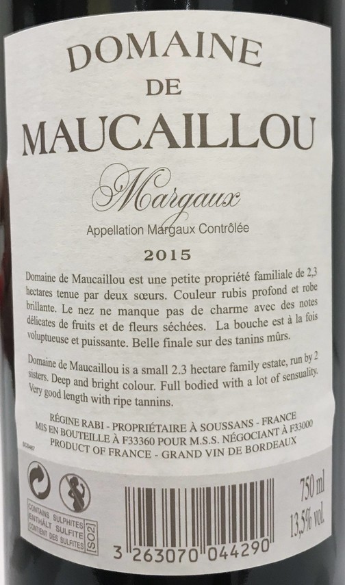 Etiketa Domaine de Maucaillou AOC