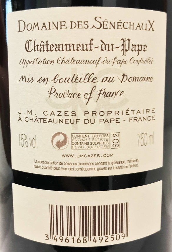 Etiketa Châteauneuf du Pape 