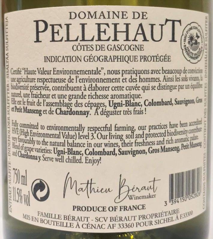 Etiketa Harmonie de Gascogne blanc