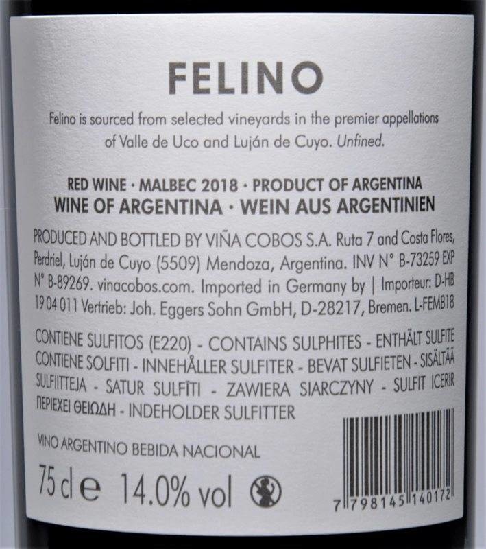 Etiketa Malbec, Felino