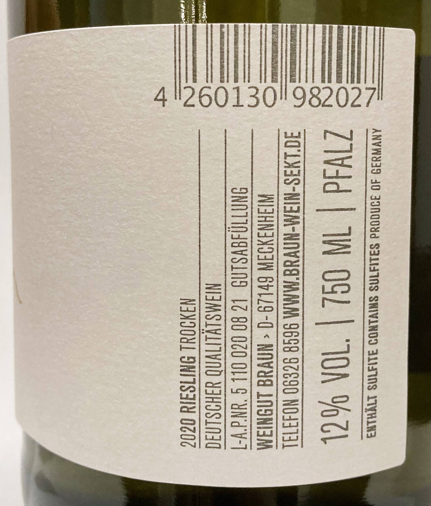 Etiketa Riesling Alltag