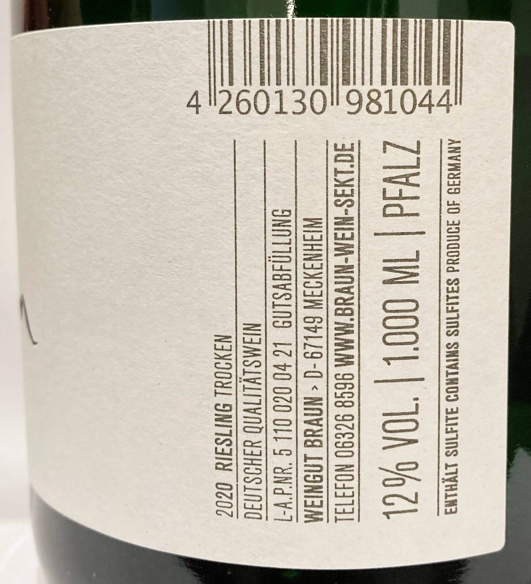 Etiketa Riesling trocken