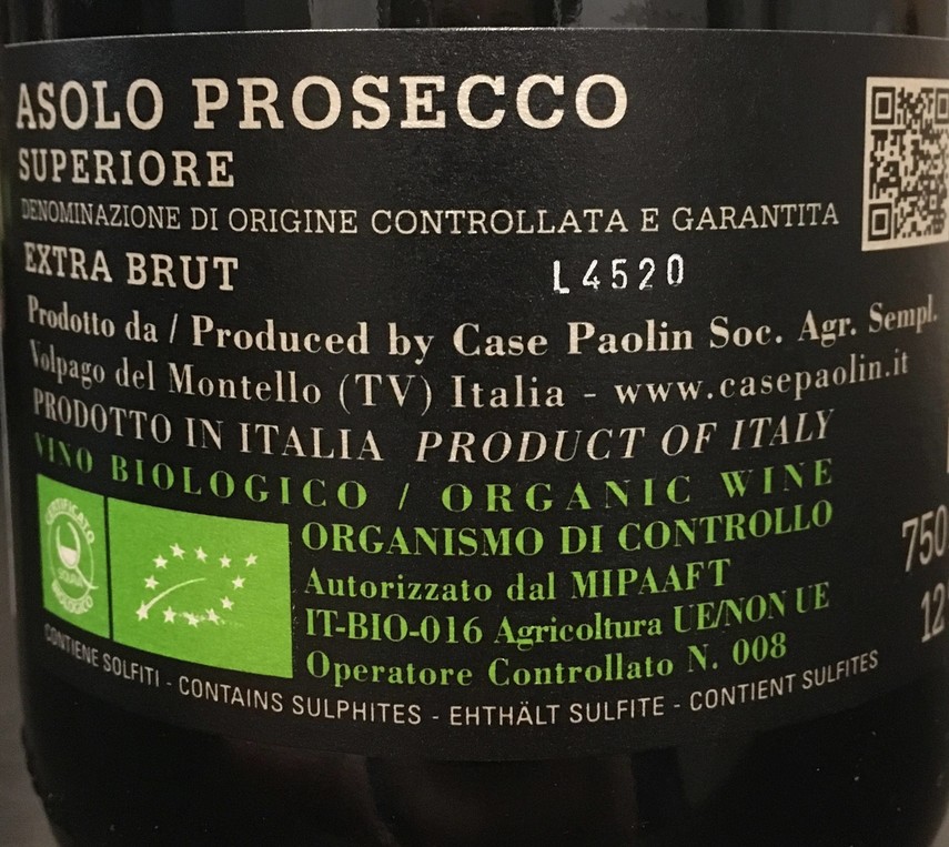 Etiketa Prosecco Spumante \