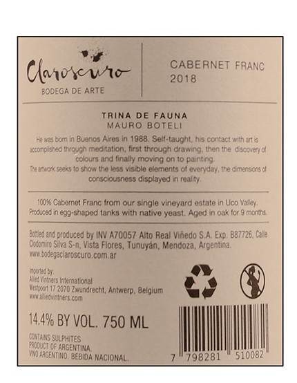 Etiketa Cabernet Franc-Claroscuro