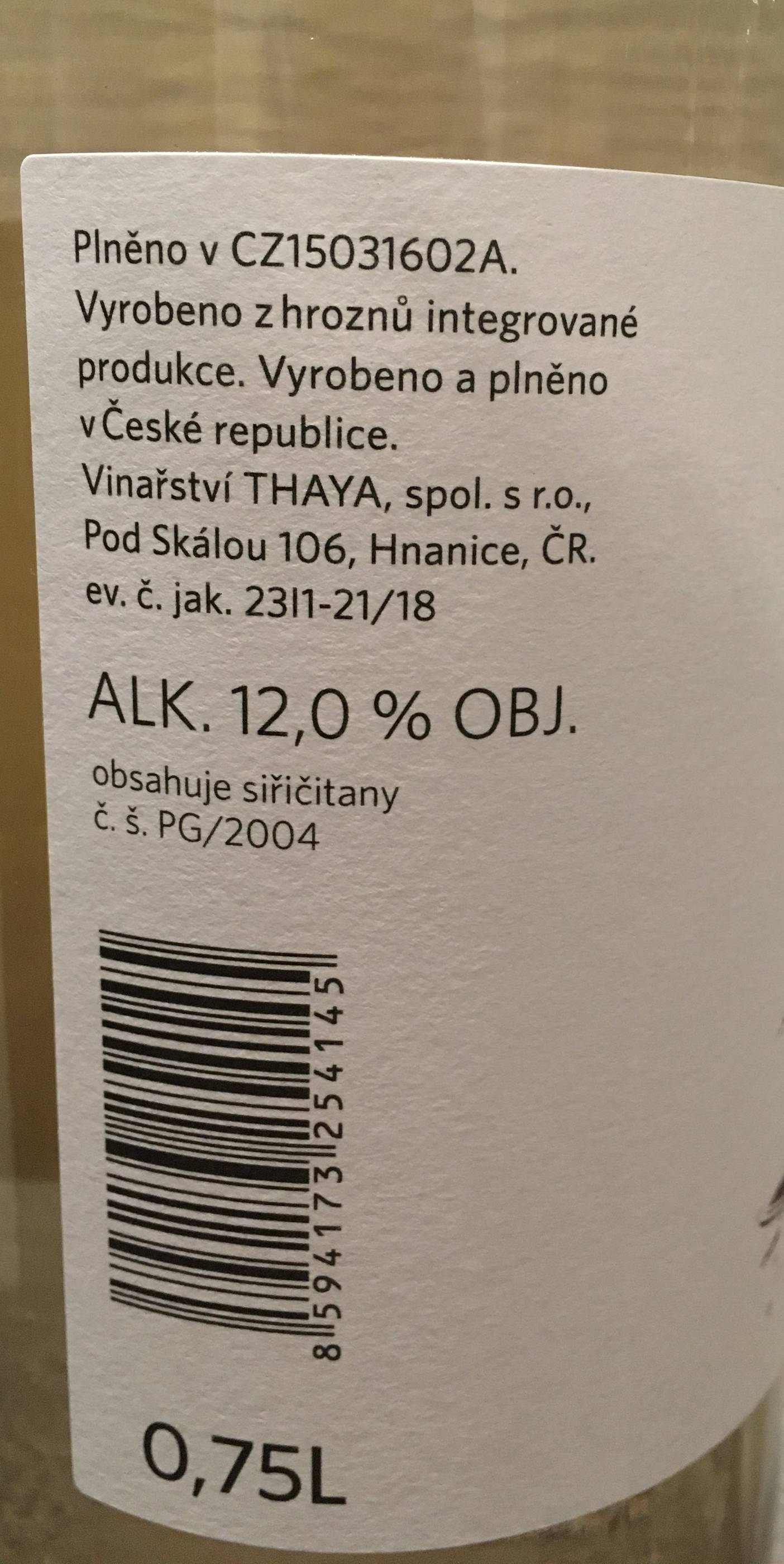 Etiketa Pinot Gris - Pozdravy z Národního parku