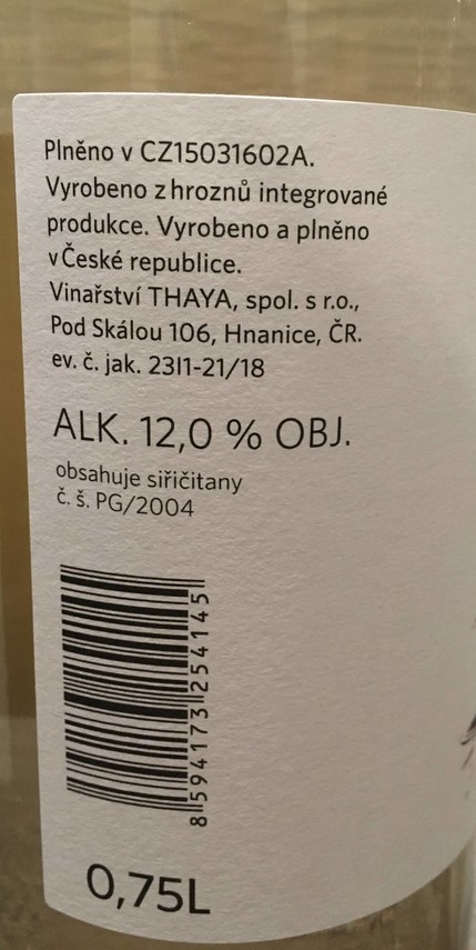 Etiketa Pinot Gris - Pozdravy z Národního parku