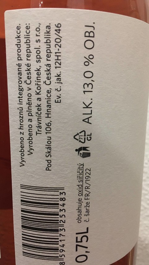 Etiketa Frankovka rosé - Pozdravy z Národního parku