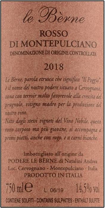 Etiketa Rosso di Montepulciano