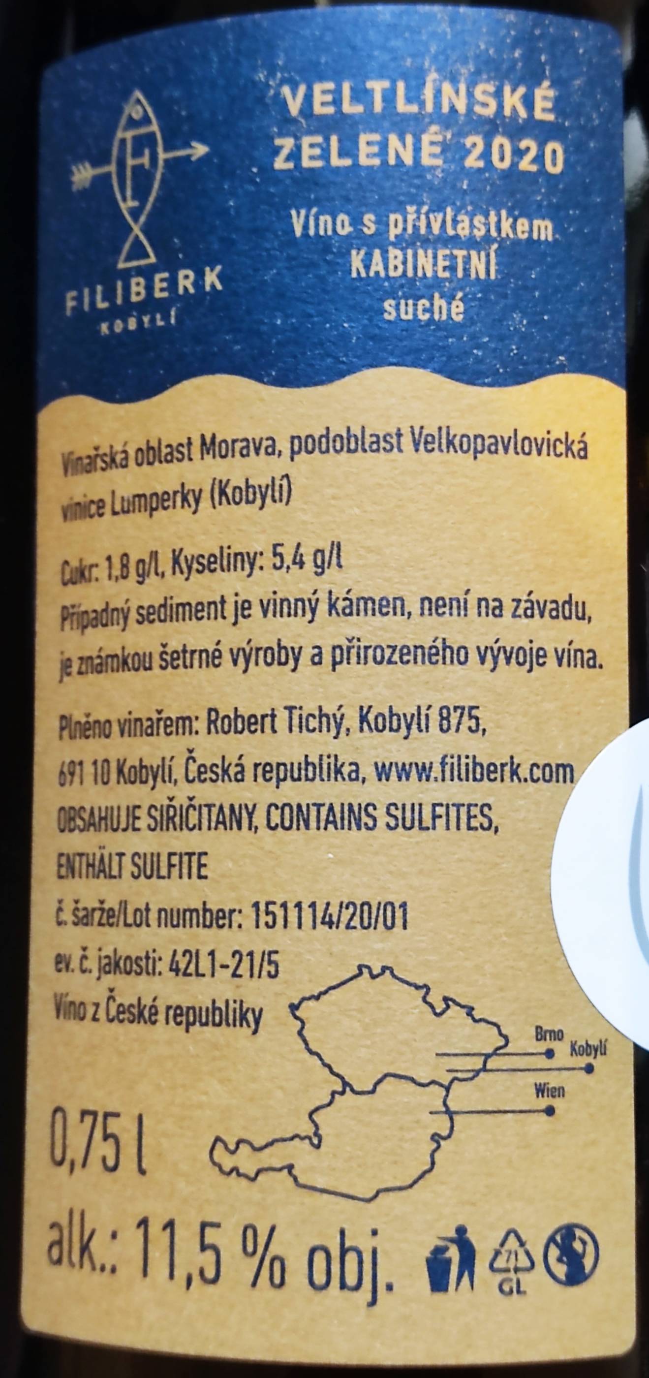 Etiketa Veltlínské zelené