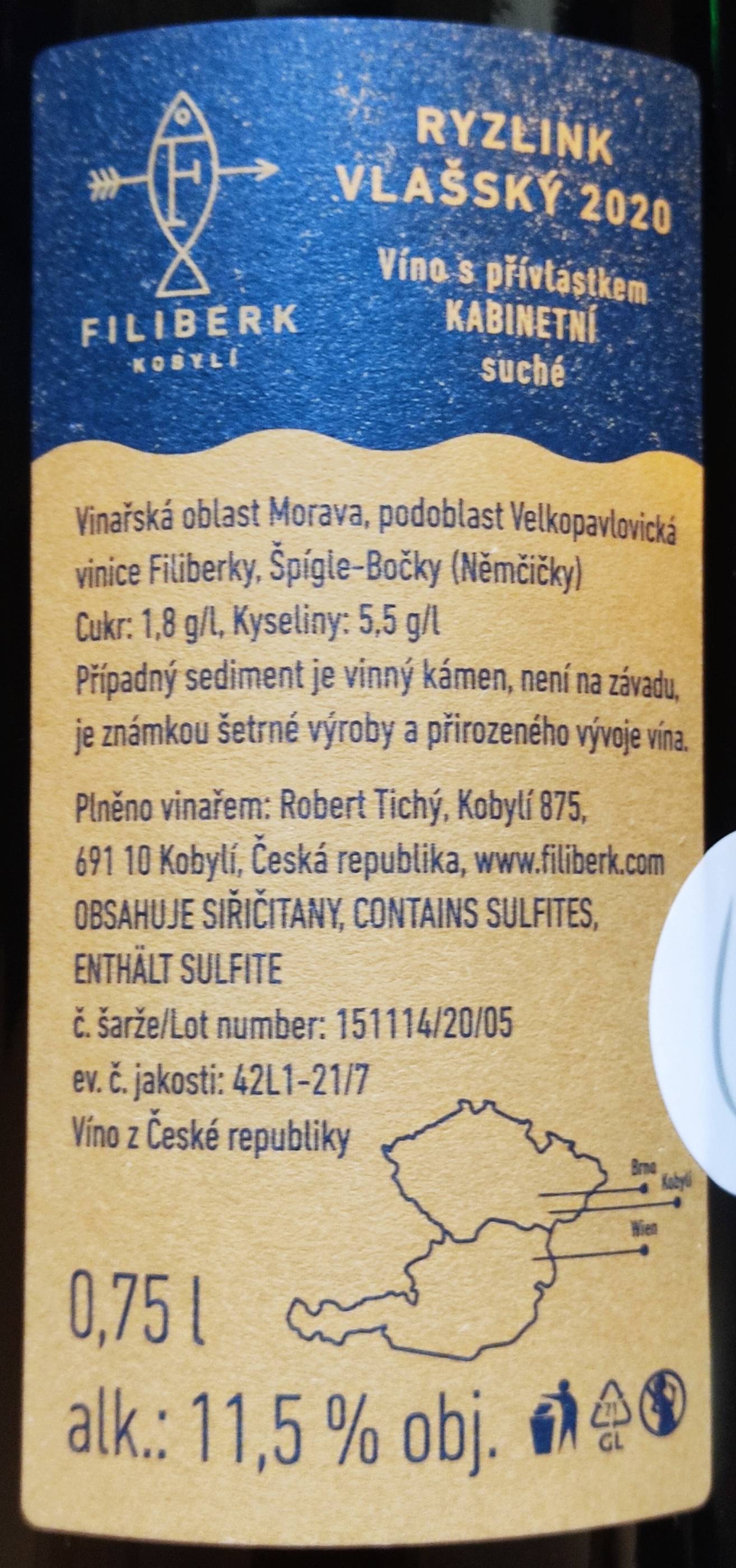 Etiketa Ryzlink vlašský