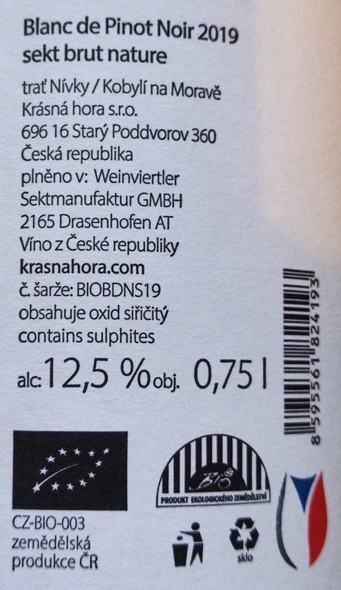 Etiketa Sekt Blanc de noir