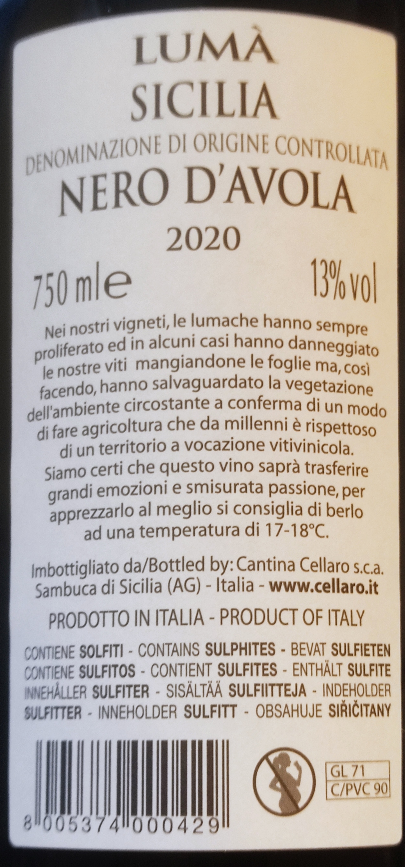 Etiketa Nero d´Avola \