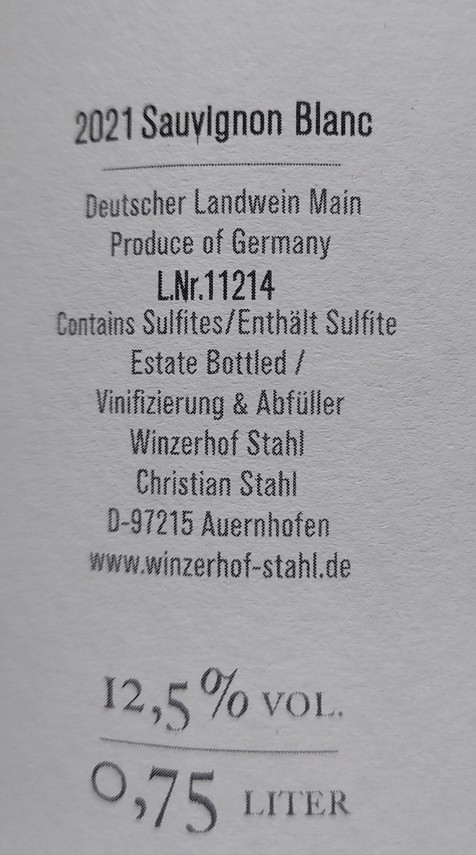 Etiketa Sauvignon blanc